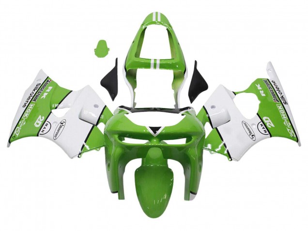 Acquista Carena Moto Kawasaki ZX6R 1998-1999 - Verde Bianco Nero Silkolene Bridgestone