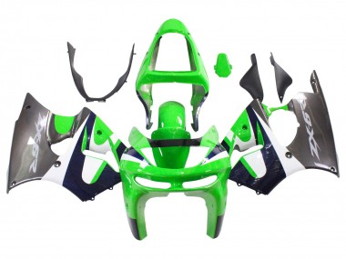 Acquista Carena Moto Kawasaki ZX6R 1998-1999 - Verde Bianco Blu Scuro Argento
