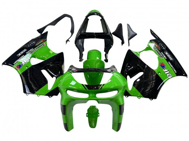 Acquista Carena Moto Kawasaki ZX6R 1998-1999 - Verde Nero Lucido Elf Bridgestone