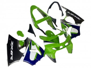 Acquista Carena Moto Kawasaki ZX6R 1998-1999 - Verde Bianco Blu Argento Nero Lucido