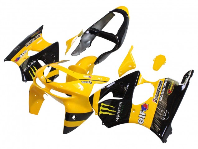 Acquista Carena Moto Kawasaki ZX6R 1998-1999 - Giallo Nero Mostro Elf Bridgestone