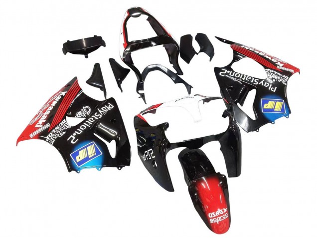 Acquista Carena Moto Kawasaki ZX6R 2000-2002 - Nero Lucido Rosso Blu Rosso PlayStation 2