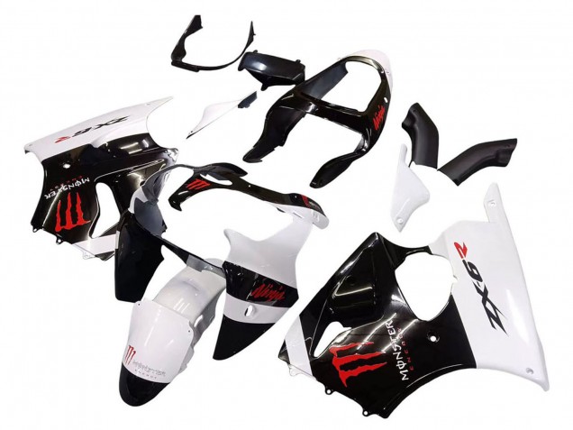 Acquista Carena Moto Kawasaki ZX6R 2000-2002 - Bianco Nero Rosso Mostro