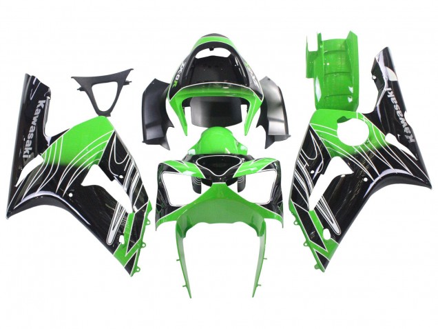Acquista Carena Moto Kawasaki ZX6R 2003-2004 - Verde Bianco Nero