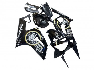 Acquista Carena Moto Kawasaki ZX6R 2003-2004 - Nero Lucido Bianco Motul Lucky Strike