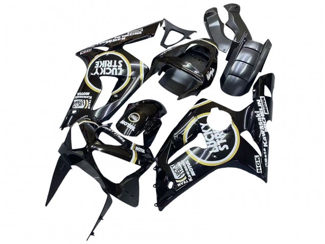 Acquista Carena Moto Kawasaki ZX6R 2003-2004 - Nero Lucido Bianco Motul Lucky Strike
