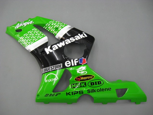 Acquista Carena Moto Kawasaki ZX6R 2003-2004 - Verde Bianco Nero Elf Bridgestone