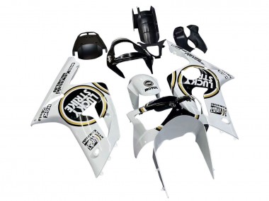 Acquista Carena Moto Kawasaki ZX6R 2003-2004 - Bianco Nero Motul Lucky Strike
