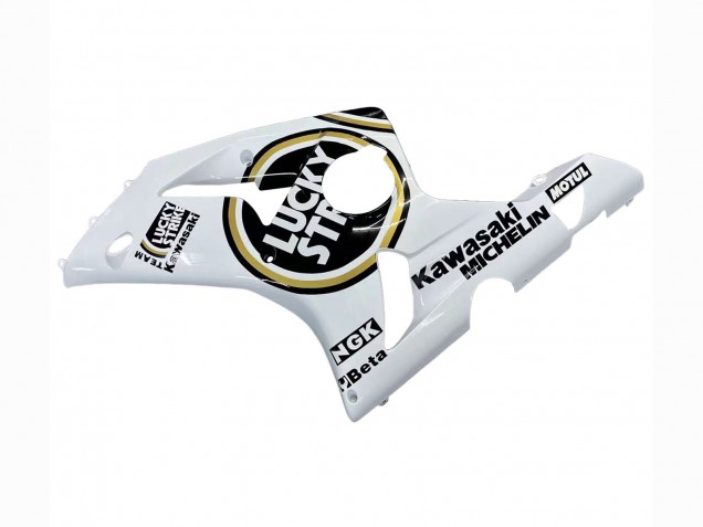 Acquista Carena Moto Kawasaki ZX6R 2003-2004 - Bianco Nero Motul Lucky Strike