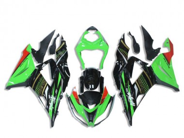 Acquista Carena Moto Kawasaki ZX6R 2013-2018 - Verde Nero Lucido Rosso Honeycomb