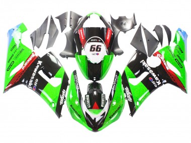 Acquista Carena Moto Kawasaki ZX6R 2005-2006 - Verde Rosso Nero Elf 66