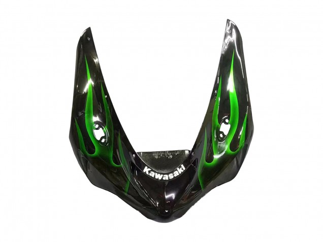 Acquista Carena Moto Kawasaki ZX6R 2005-2006 - Nero Lucido Verde Fiamma