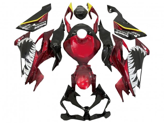 Acquista Carena Moto Kawasaki ZX6R 2013-2018 - Rosso Giallo Nero Bianco Squalo