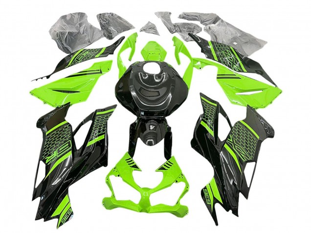 Acquista Carena Moto Kawasaki ZX6R 2019-2022 - Verde Nero Honeycomb