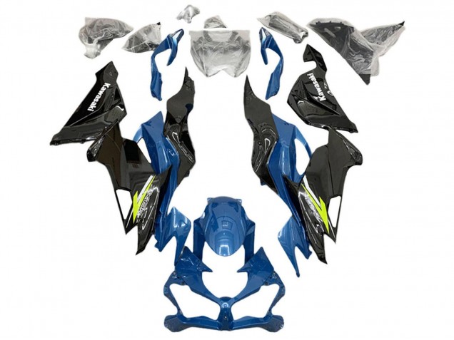 Acquista Carena Moto Kawasaki ZX6R 2019-2022 - Blu Giallo Bianco Nero Lucido