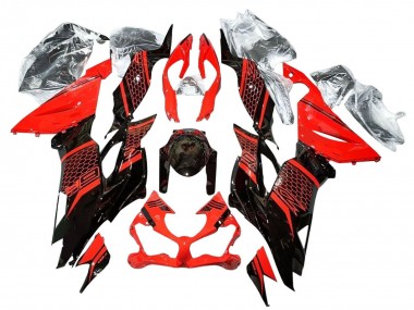 Acquista Carena Moto Kawasaki ZX6R 2019-2022 - Rosso Nero Lucido Honeycomb
