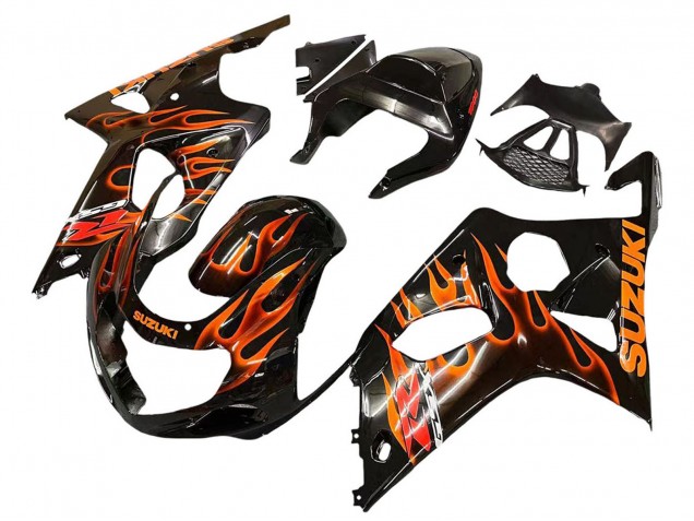 Acquista Carena Moto Suzuki GSXR1000 2000-2002 - Nero Lucido Arancia Fiamma