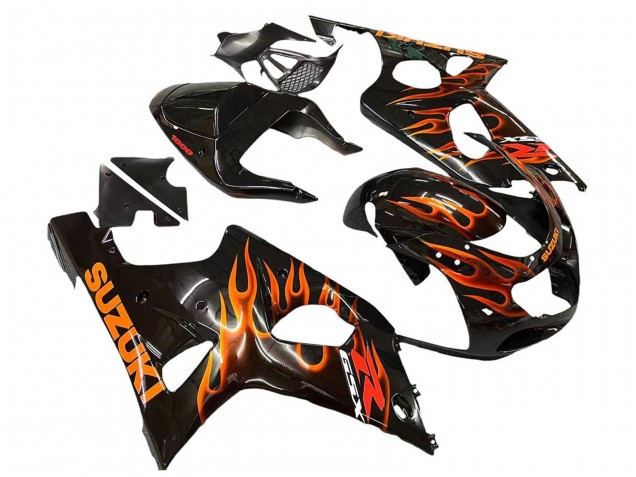 Acquista Carena Moto Suzuki GSXR1000 2000-2002 - Nero Lucido Arancia Fiamma