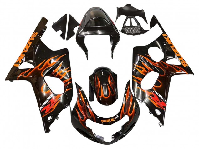 Acquista Carena Moto Suzuki GSXR1000 2000-2002 - Nero Lucido Arancia Fiamma