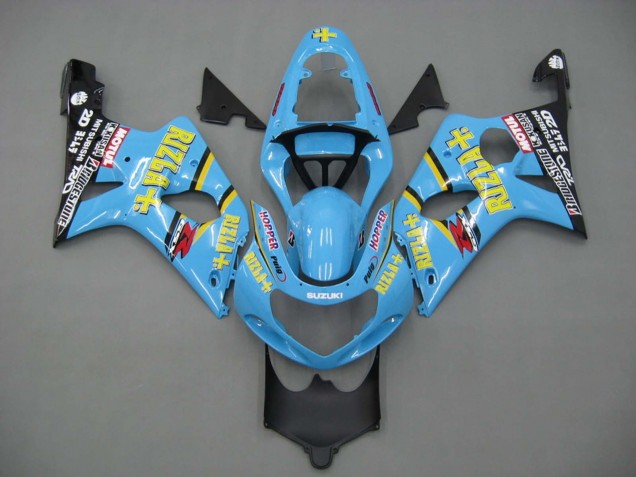 Acquista Carena Moto Suzuki GSXR1000 2000-2002 - Azzurro Chiaro Giallo Nero Motul Rizla
