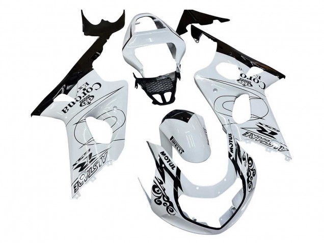 Acquista Carena Moto Suzuki GSXR1000 2000-2002 - Bianco Nero Motul Corona