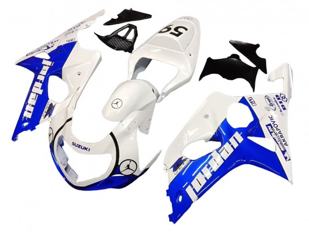 Acquista Carena Moto Suzuki GSXR1000 2000-2002 - Bianco Blu Jordan 59