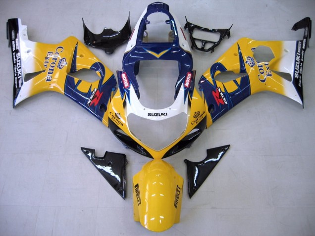 Acquista Carena Moto Suzuki GSXR1000 2000-2002 - Giallo Blu Scuro Bianco Motul Corona