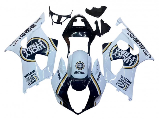 Acquista Carena Moto Suzuki GSXR 1000 2003-2004 - Bianco Nero Oro Motul Lucky Strike