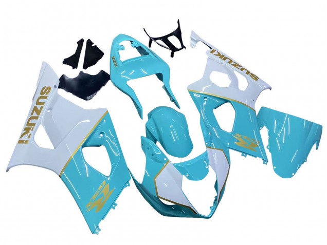Acquista Carena Moto Suzuki GSXR 1000 2003-2004 - Bianco Azzurro Chiaro Oro