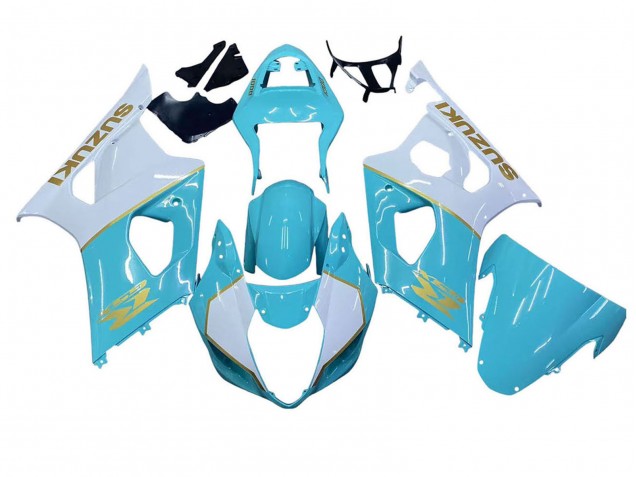 Acquista Carena Moto Suzuki GSXR 1000 2003-2004 - Bianco Azzurro Chiaro Oro