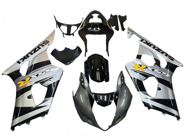 Acquista Carena Moto Suzuki GSXR 1000 2003-2004 - Nero Lucido Argento Grigio Giallo