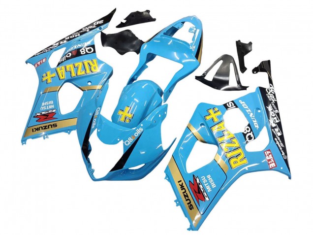 Acquista Carena Moto Suzuki GSXR 1000 2003-2004 - Azzurro Chiaro Giallo Nero Rizla Motul