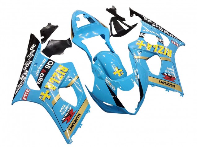 Acquista Carena Moto Suzuki GSXR 1000 2003-2004 - Azzurro Chiaro Giallo Nero Rizla Motul
