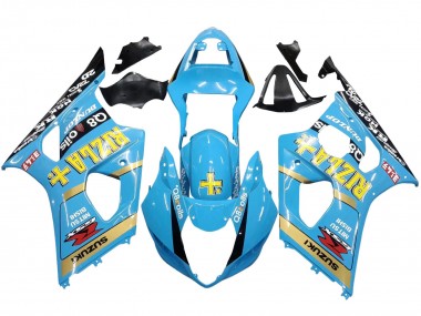 Acquista Carena Moto Suzuki GSXR 1000 2003-2004 - Azzurro Chiaro Giallo Nero Rizla Motul