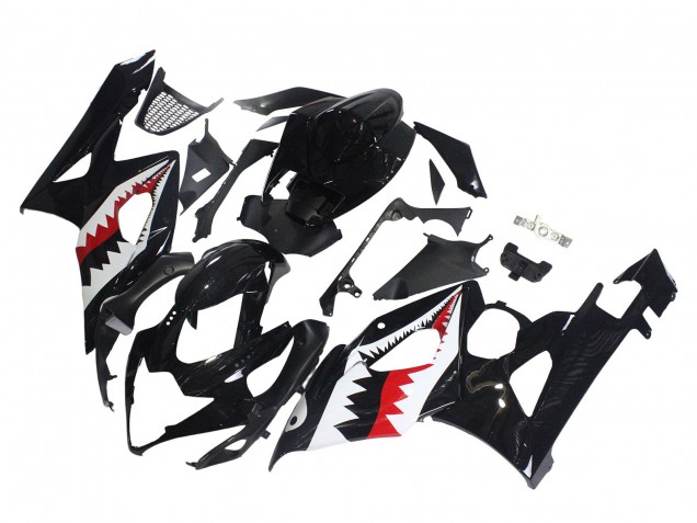 Acquista Carena Moto Suzuki GSXR 1000 2005-2006 - Nero Lucido Rosso Bianco Squalo