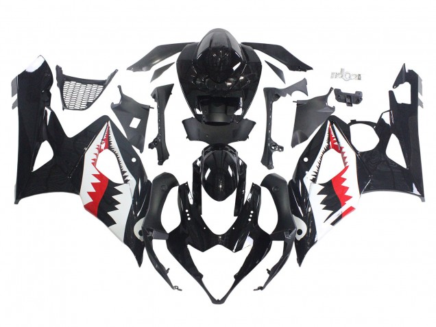 Acquista Carena Moto Suzuki GSXR 1000 2005-2006 - Nero Lucido Rosso Bianco Squalo