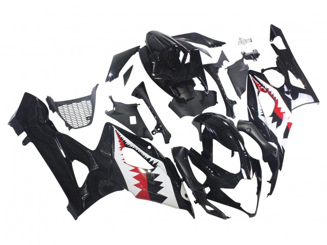 Acquista Carena Moto Suzuki GSXR 1000 2005-2006 - Nero Lucido Rosso Bianco Squalo