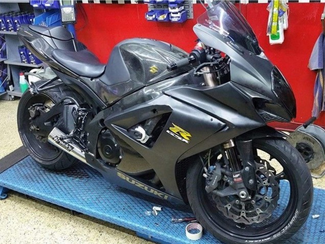 Acquista Carena Moto Suzuki GSXR 1000 2007-2008 - Nero Opaco Oro Decal