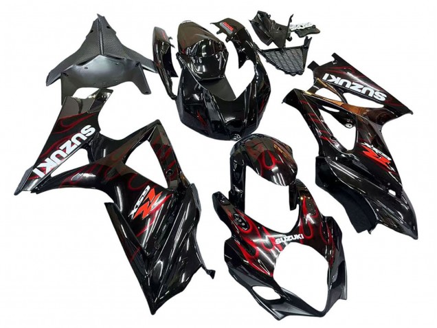 Acquista Carena Moto Suzuki GSXR 1000 2007-2008 - Nero Rosso Fiamma