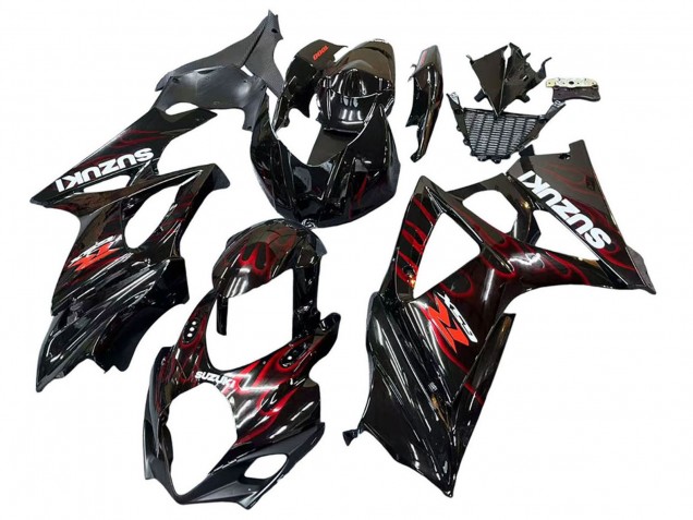 Acquista Carena Moto Suzuki GSXR 1000 2007-2008 - Nero Rosso Fiamma