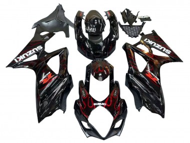 Acquista Carena Moto Suzuki GSXR 1000 2007-2008 - Nero Rosso Fiamma