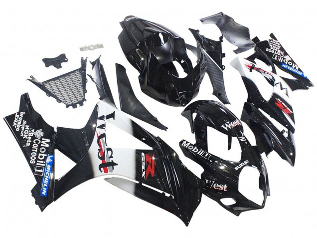 Acquista Carena Moto Suzuki GSXR 1000 2007-2008 - Nero Lucido Bianco West