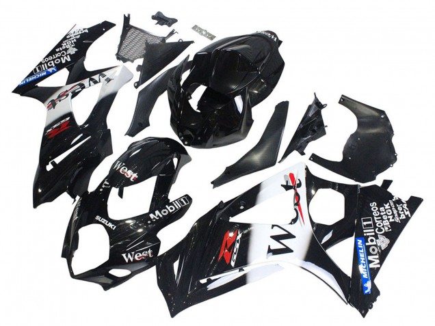Acquista Carena Moto Suzuki GSXR 1000 2007-2008 - Nero Lucido Bianco West