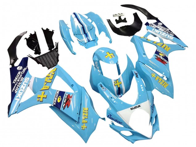 Acquista Carena Moto Suzuki GSXR 1000 2007-2008 - Azzurro Chiaro Giallo Nero Motul Rizla