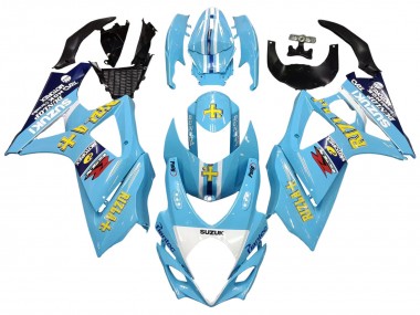 Acquista Carena Moto Suzuki GSXR 1000 2007-2008 - Azzurro Chiaro Giallo Nero Motul Rizla