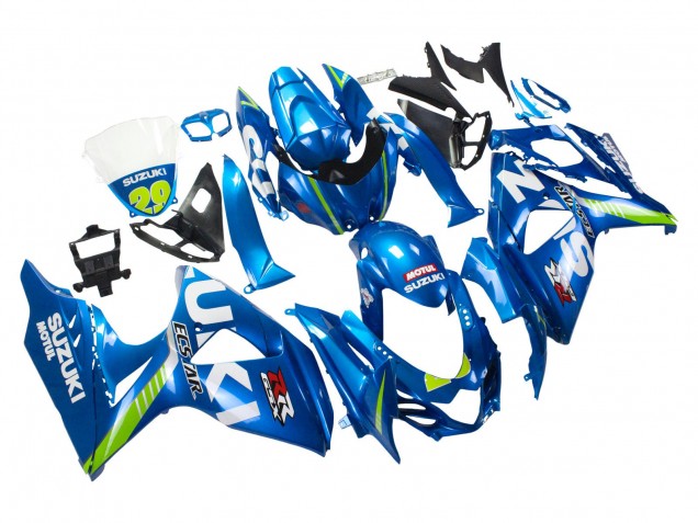 Acquista Carena Moto Suzuki GSXR 1000 2009-2016 - Azzurro Chiaro Verde Motul 29 Ecstar