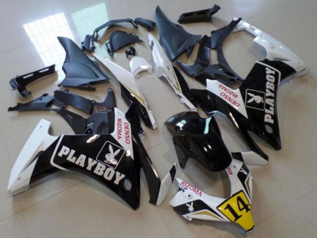 Acquista Carena Moto Honda CBR500R 2013-2015 - Bianco Giallo Nero Lucido Playboy 14