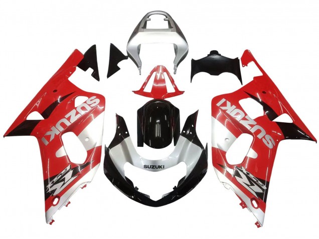 Acquista Carena Moto Suzuki GSXR 600 / GSXR 750 2001-2003 - Rosso Bianco Nero Lucido
