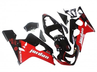 Acquista Carena Moto Suzuki GSXR 600 / GSXR 750 2004-2005 - Nero Lucido Rosso Jordan Michelin