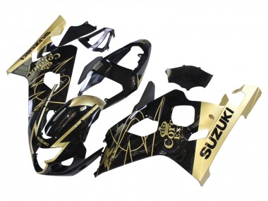 Acquista Carena Moto Suzuki GSXR 600 / GSXR 750 2004-2005 - Nero Lucido Oro Corona